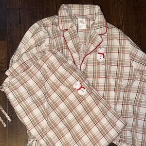 Disney Plaid Pajama Set with Snowman Mickey